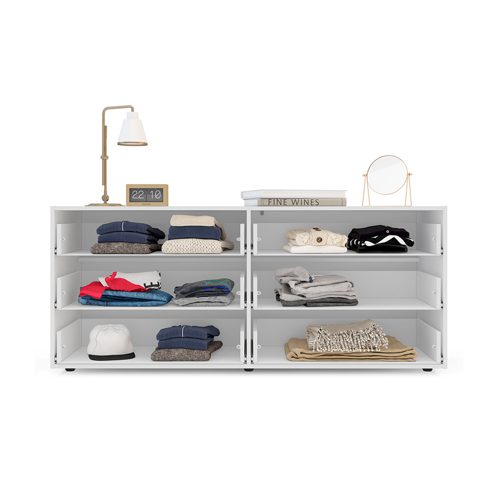 Cômoda Valência 6 Gavetas Creme e Branca