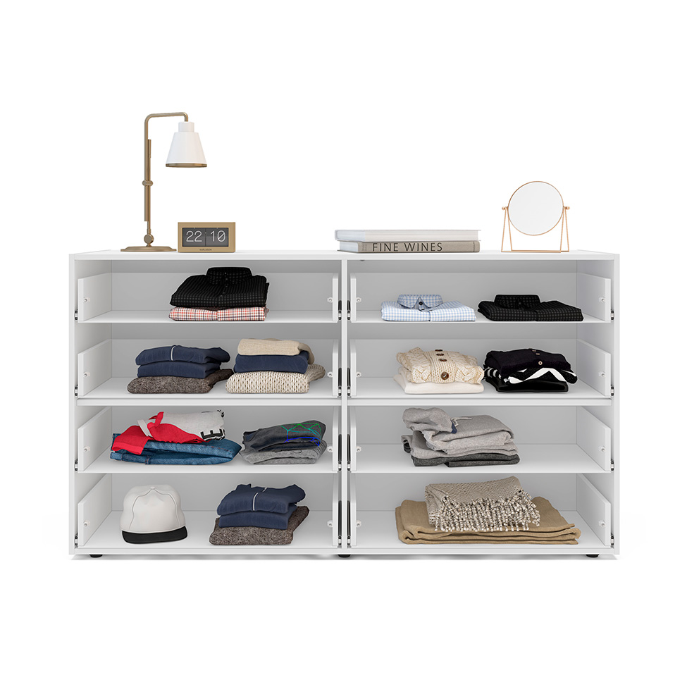 Cômoda Valência 8 Gavetas Creme e Branca