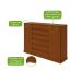 Cômoda Vedra 2 Portas 7 Gavetas Frassino
