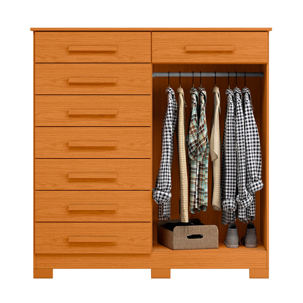 Cômoda Verona 1 Porta 8 Gavetas Cinamomo