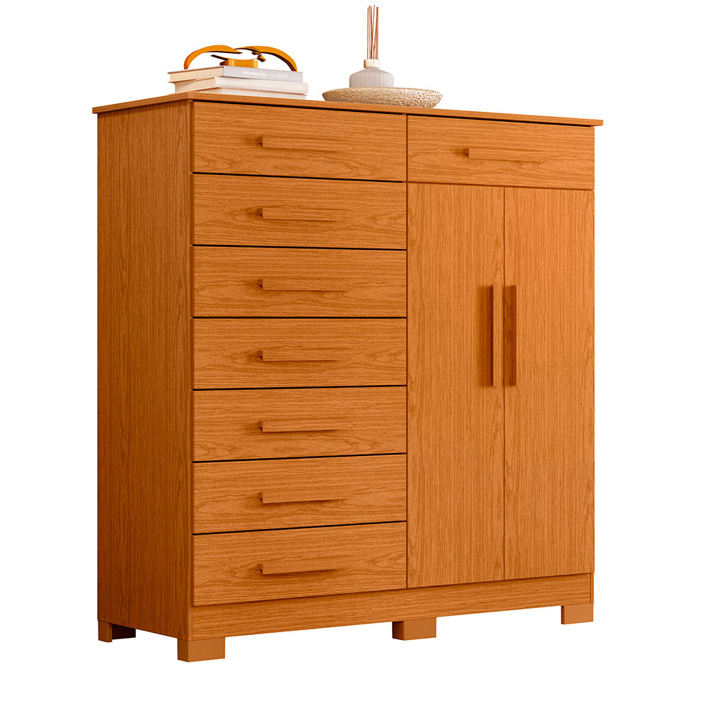 Cômoda Verona 1 Porta 8 Gavetas Cinamomo