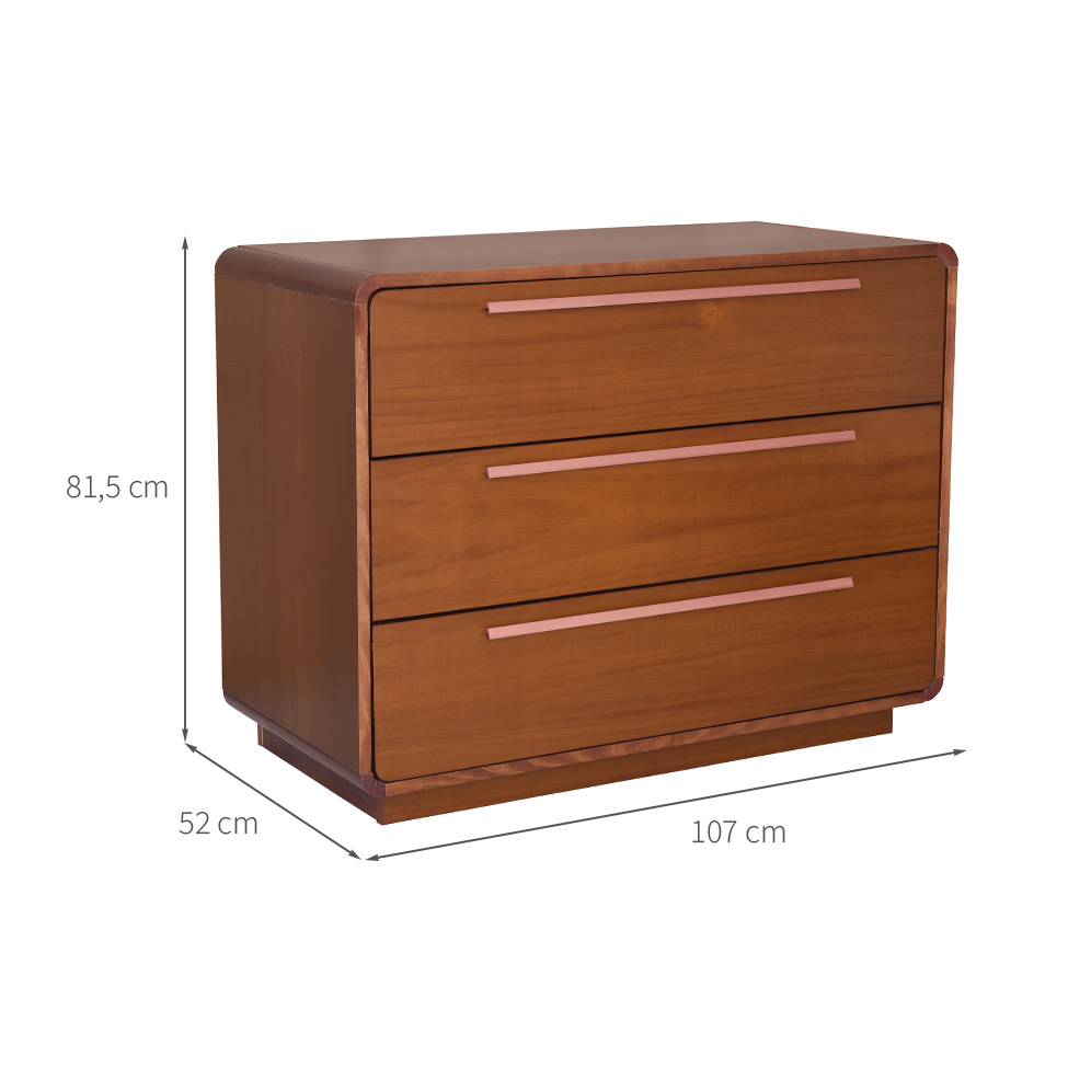 Cômoda Wave 3 Gavetas Mel