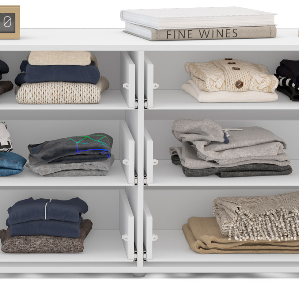 Cômoda com Espelho Porto 6 Gavetas Branca e Creme