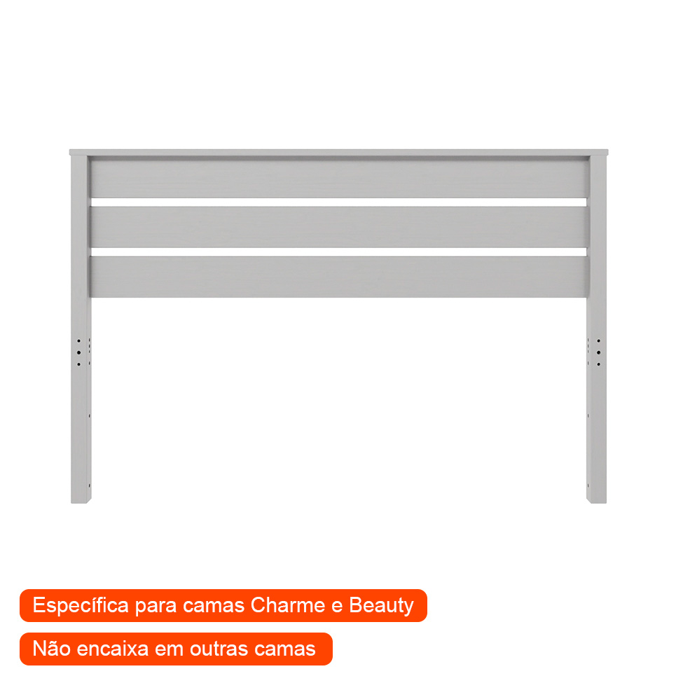 Cabeceira Casal Charme Beauty Cool Gray