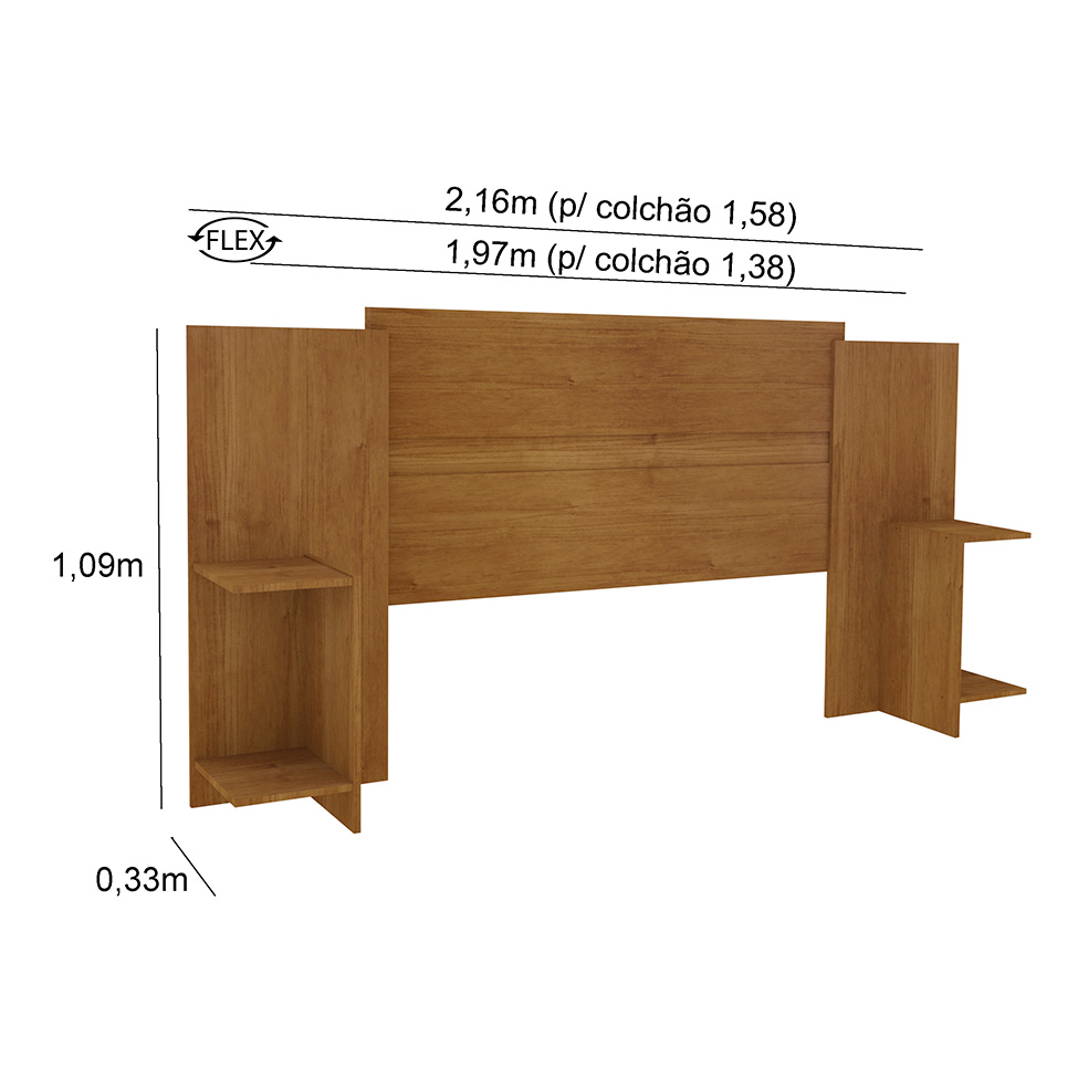 Cabeceira Casal Extensível Arizona Flex Cinamomo