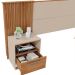 Cabeceira Casal Extensível com 2 Mesas de Apoio Lucius 2 GV Buriti e Off White
