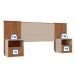 Cabeceira Casal Extensível com 2 Mesas de Apoio Lucius 2 GV Buriti e Off White