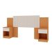Cabeceira Queen Extensível com 2 Mesas de Apoio Roma 2 Gavetas Off White e Cinamomo