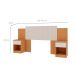 Cabeceira Queen Extensível com 2 Mesas de Apoio Roma 2 Gavetas Off White e Cinamomo
