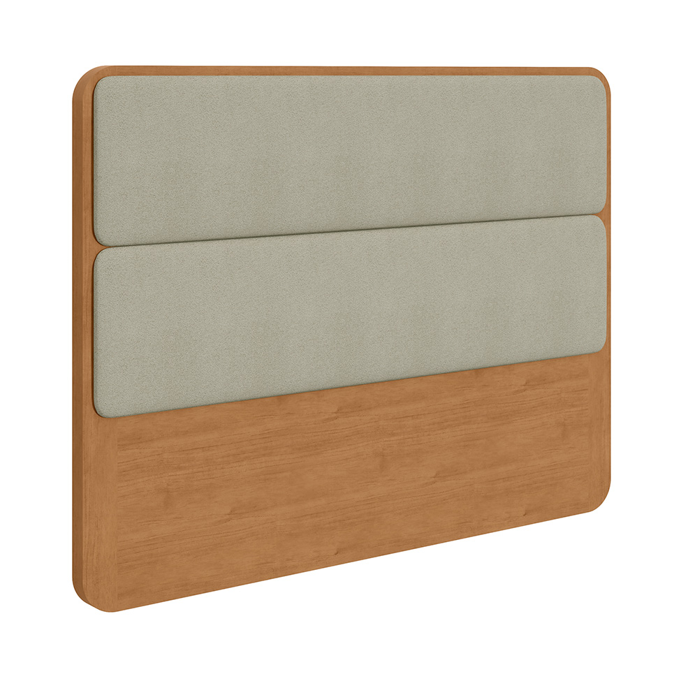 Cabeceira Queen Loop Bouclé Sálvia e Amêndoa