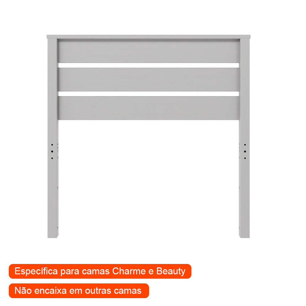 Cabeceira Solteiro Charme Beauty Cool Gray