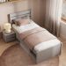 Cabeceira Solteiro Charme Beauty Cool Gray