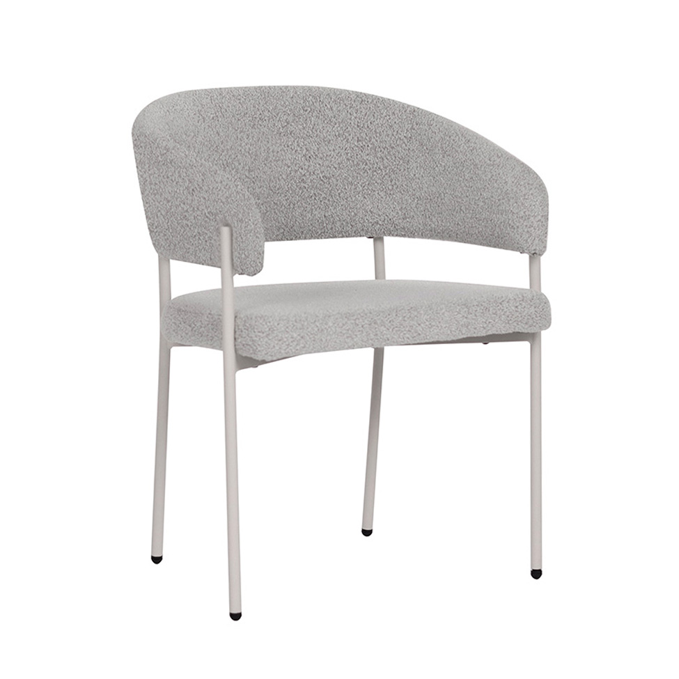 Cadeira Bari Bouclé Cinza