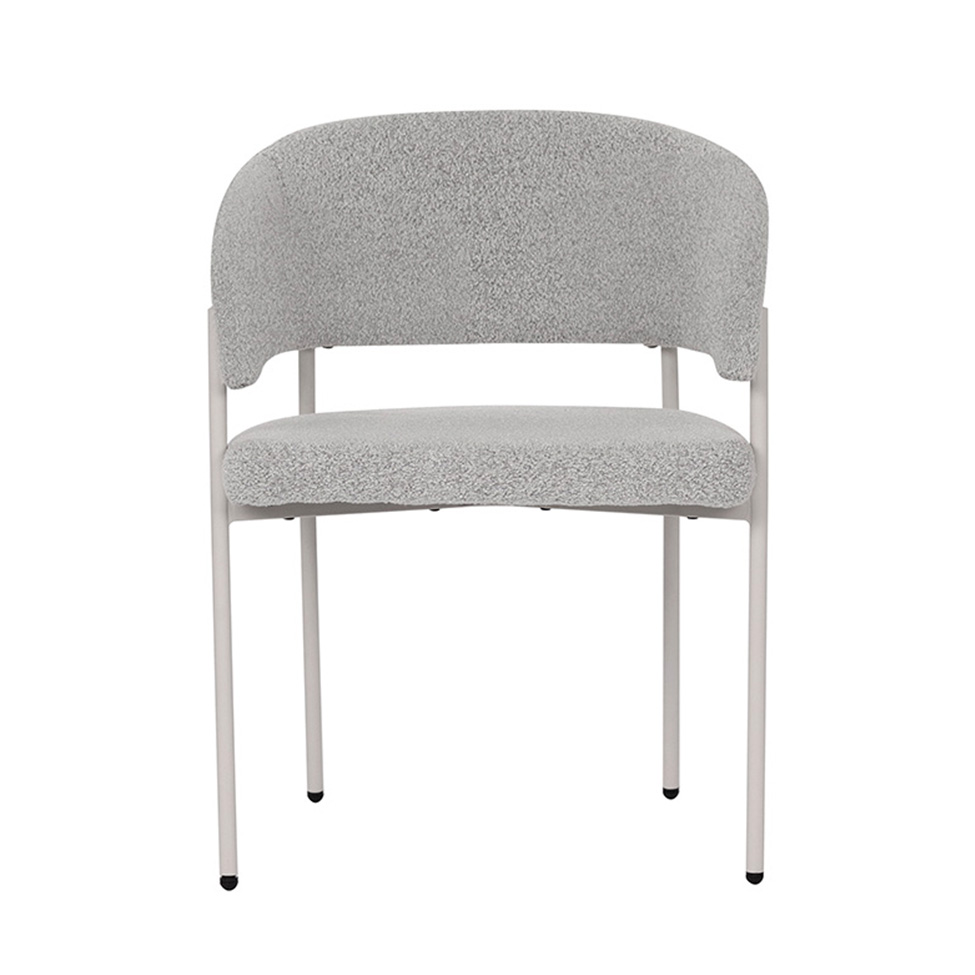 Cadeira Bari Bouclé Cinza