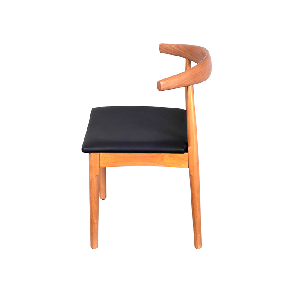 Cadeira Elbow Preta e Amadeirada