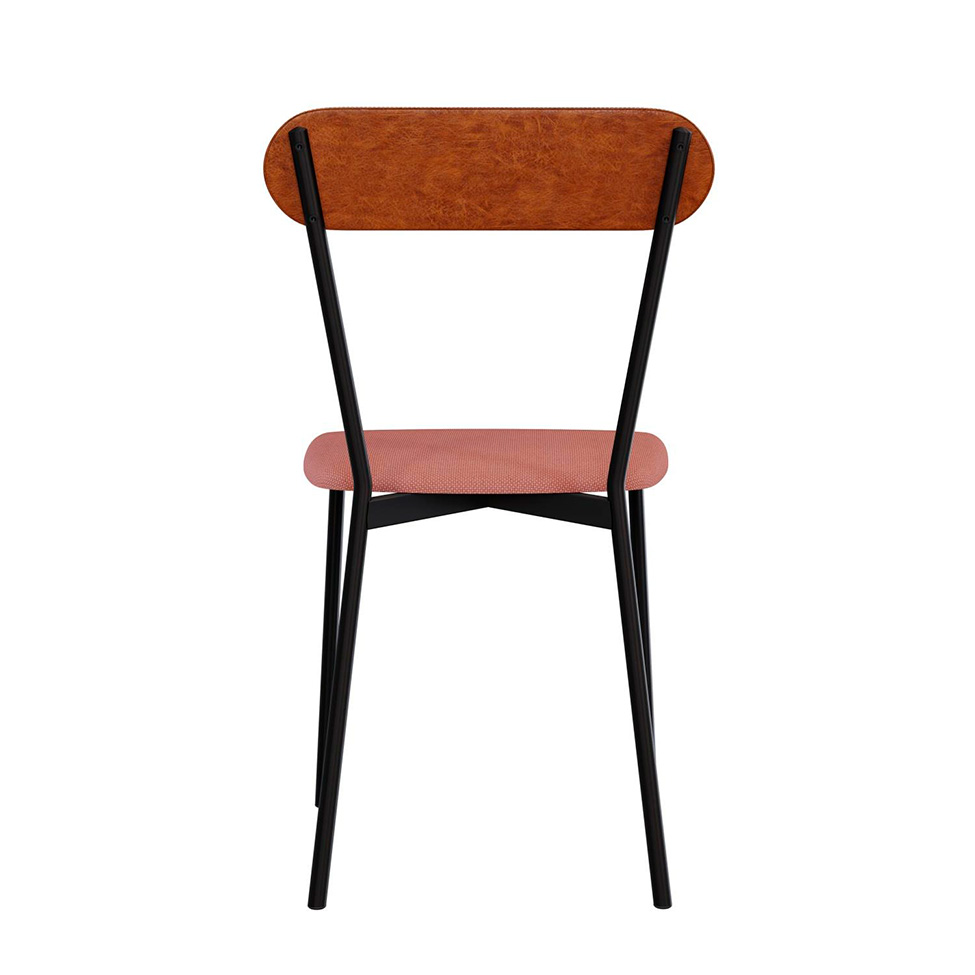 Cadeira Emília Poliéster Rosa e Caramelo com Preto