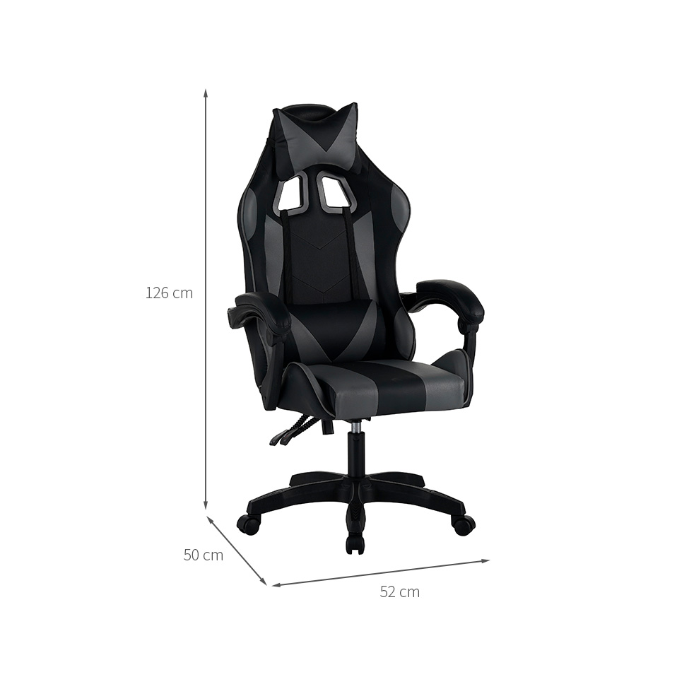Cadeira Gamer Hawker Poliuretano Cinza