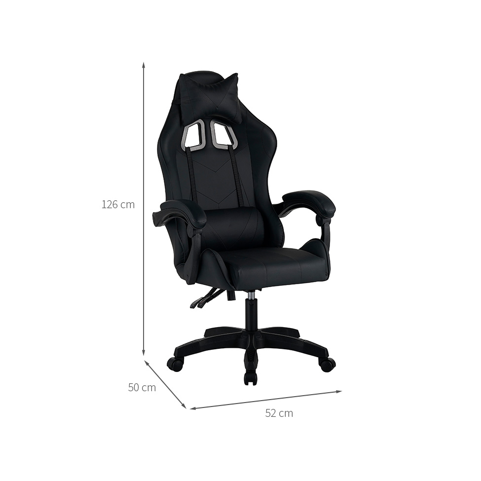 Cadeira Gamer Hawker Poliuretano Preta