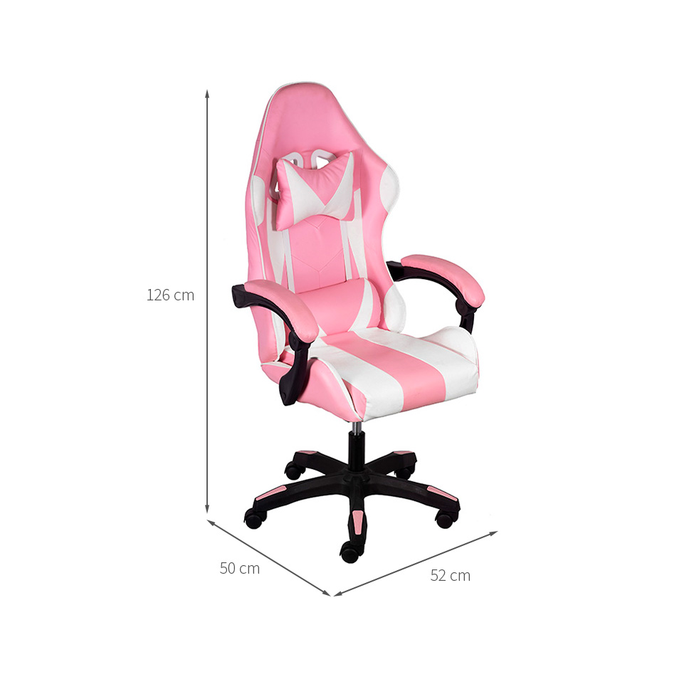 Cadeira Gamer Hawker Poliuretano Rosa