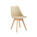 Cadeira Liore Revestimento Sintético Bege e Madeira