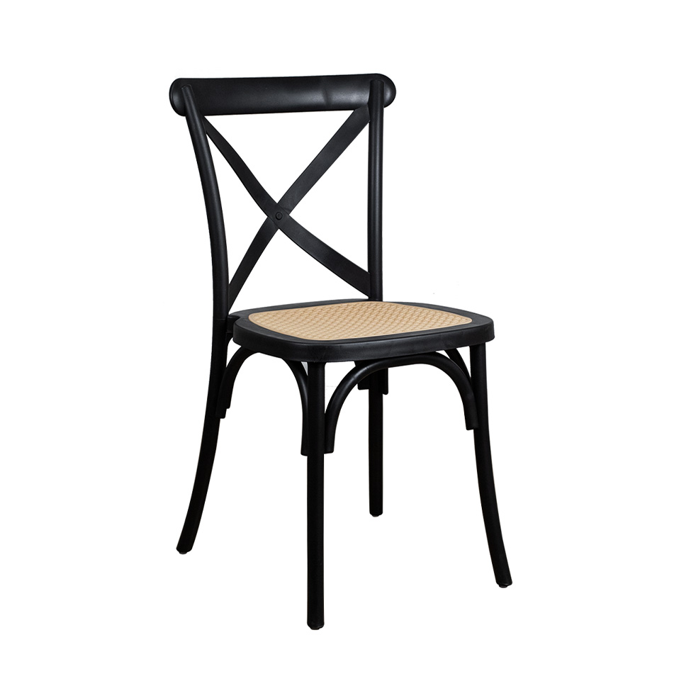 Cadeira Paris com Rattan Preta