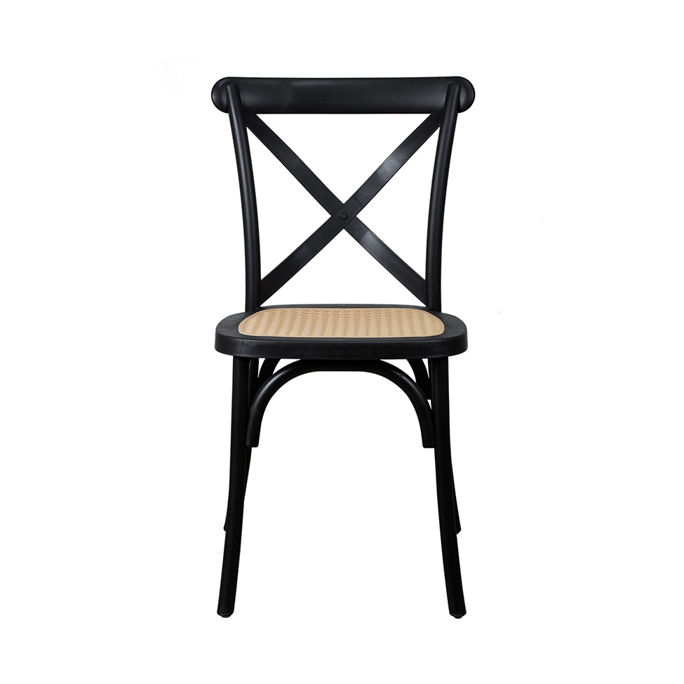 Cadeira Paris com Rattan Preta