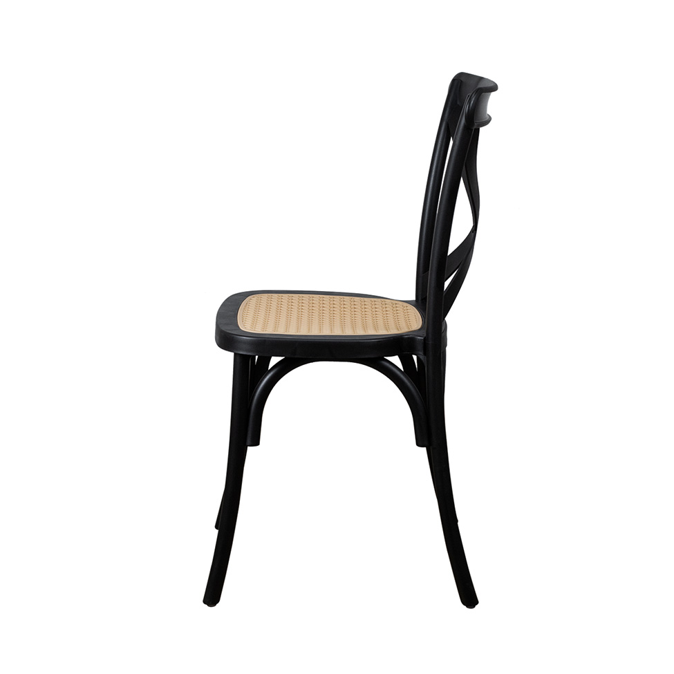 Cadeira Paris com Rattan Preta