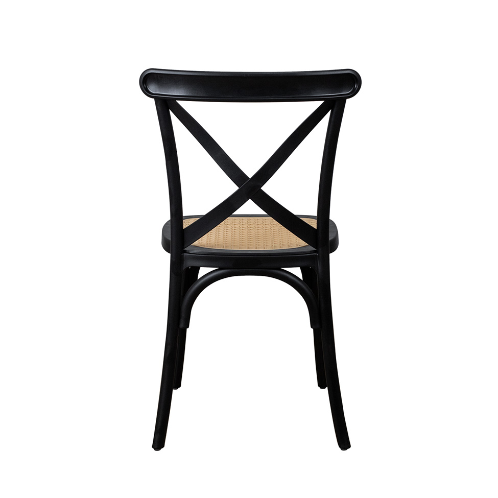 Cadeira Paris com Rattan Preta