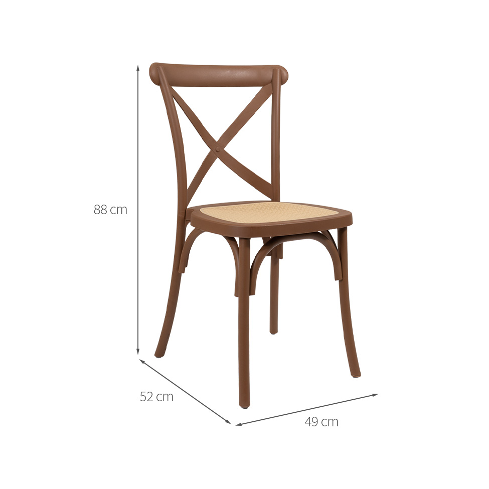 Cadeira Paris com Rattan Terracota