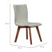 Cadeira Trevizzo Linho Off White e Castanho