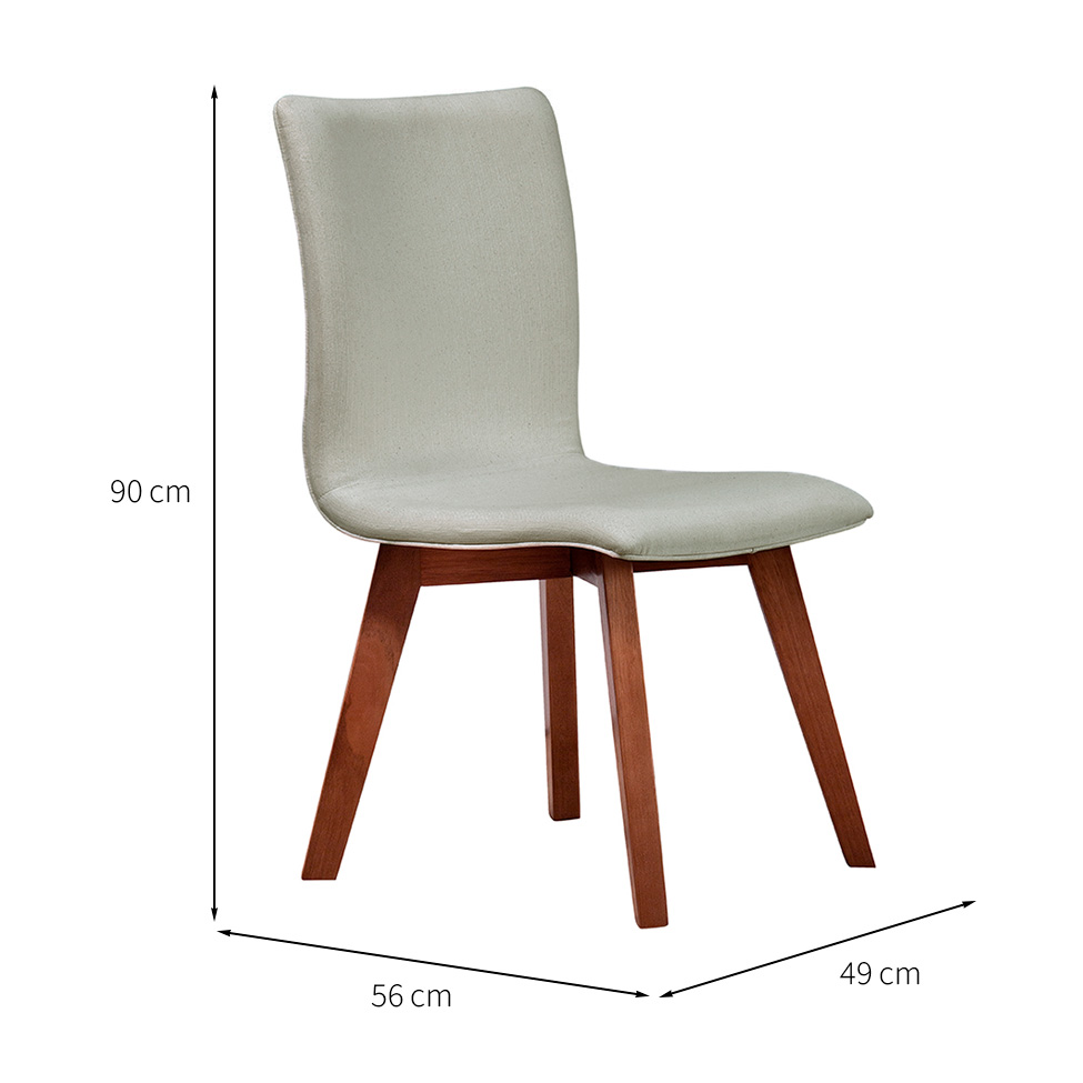 Cadeira Trevizzo Linho Off White e Castanho