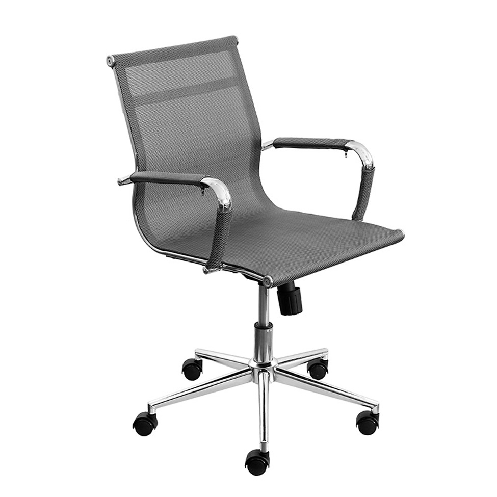 Cadeira de Escritório Diretor Giratória Tela Baixa Office Cinza
