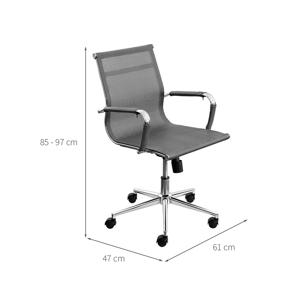 Cadeira de Escritório Diretor Giratória Tela Baixa Office Cinza