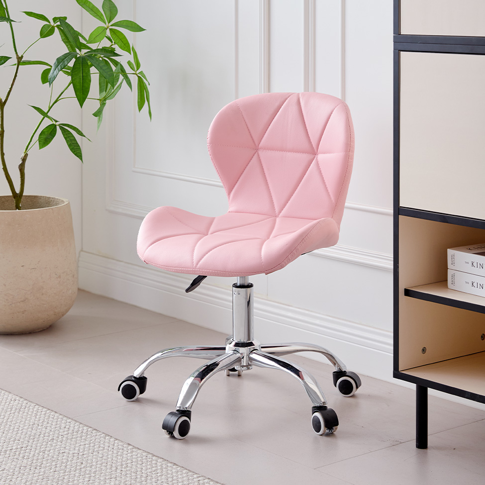 Cadeira de Escritório Liore Office Revestimento Sintético Rosa