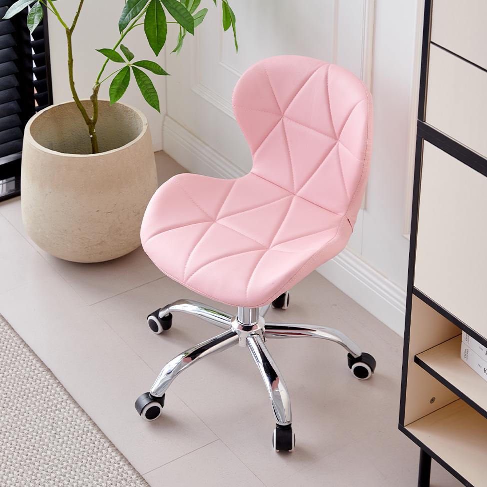 Cadeira de Escritório Liore Office Revestimento Sintético Rosa