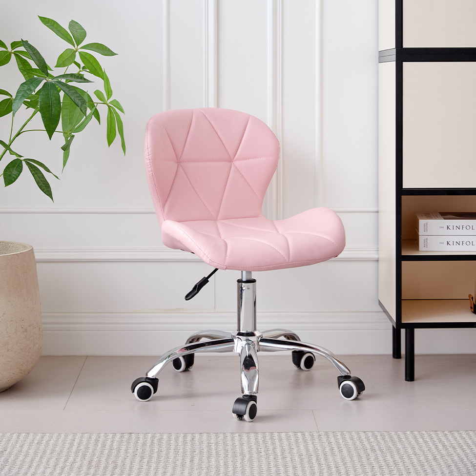 Cadeira de Escritório Liore Office Revestimento Sintético Rosa