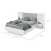 Cama  Casal com 2 Mesas de Apoio Solaris 4 GV Revestimento Sintético Bege e Branca