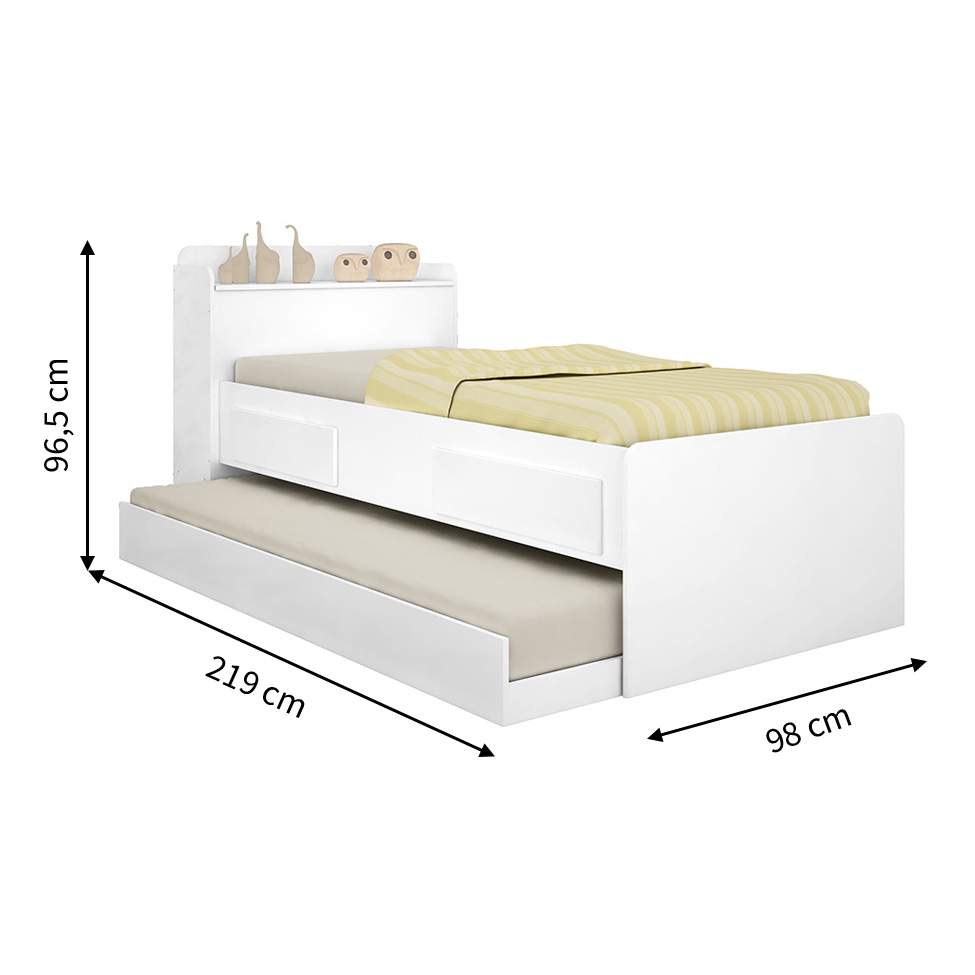 Cama Bibox Solteiro Corina Branco
