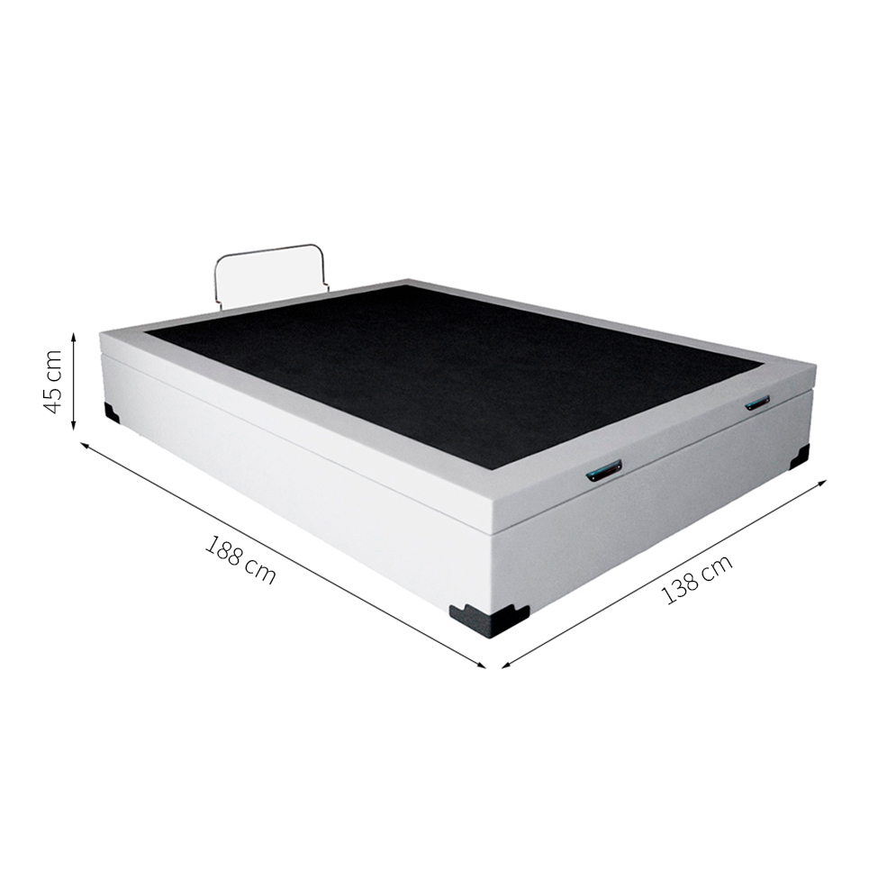 Cama Box Baú Martin Premium com Colchão Casal Sublime Mola Ensacada e Espuma Viscoelástica (32x138x188) e 2 Travesseiros Guldi Soft Nasa Branco