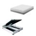 Cama Box Baú Martin Premium com Colchão Queen Sublime Mola Ensacada e Espuma Viscoelástica (32x158x198) Cinza e Branco