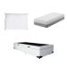 Cama Box Baú Martin Premium com Colchão Solteiro Sublime Mola Ensacada e Espuma Viscoelástica (32x88x188) e Travesseiro Guldi Soft Nasa Branco