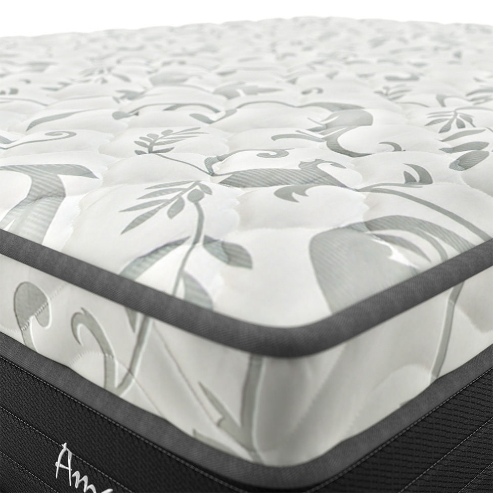 Cama Box Casal Amarilis com Colchão D33 Preta e Branca