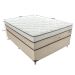 Cama Box Casal Aquarius com Colchão Casal Molas Ensacadas Bege e Branca