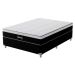 Cama Box Casal Gemini com Colchão Casal Molas Ensacadas Grafite e Branca