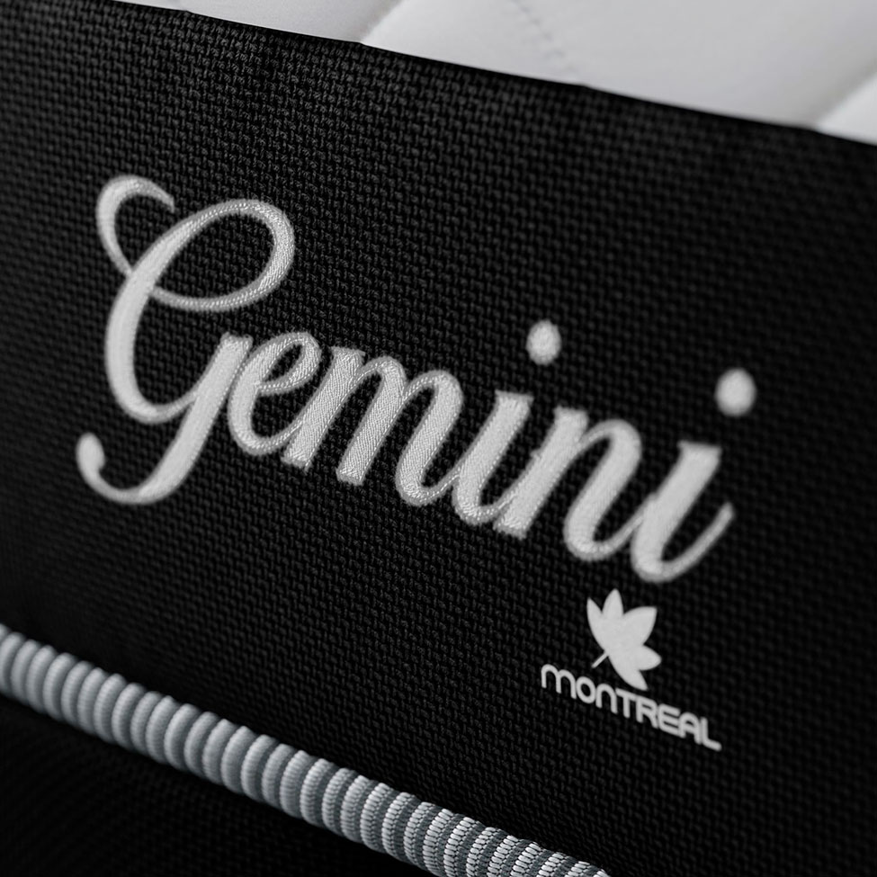Cama Box Casal Gemini com Colchão Casal Molas Ensacadas Grafite e Branca