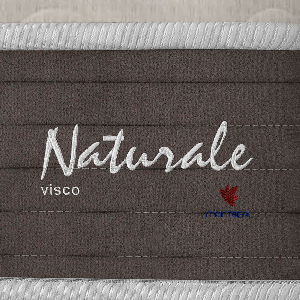 Cama Box Casal Naturale com Colchão Molas Ensacadas (67x138x188) Marrom e Branca