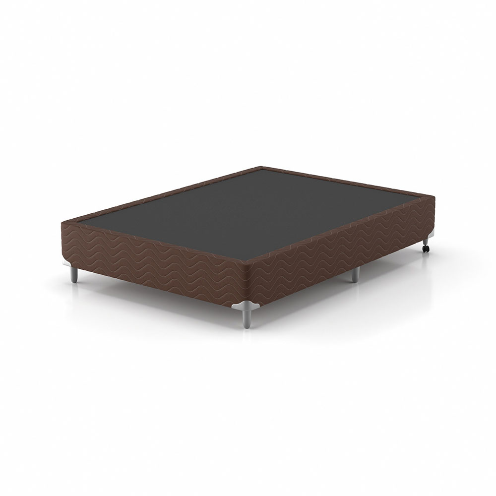 Cama Box Casal com Colchão Hórus (63x138x188) Bege e Marrom