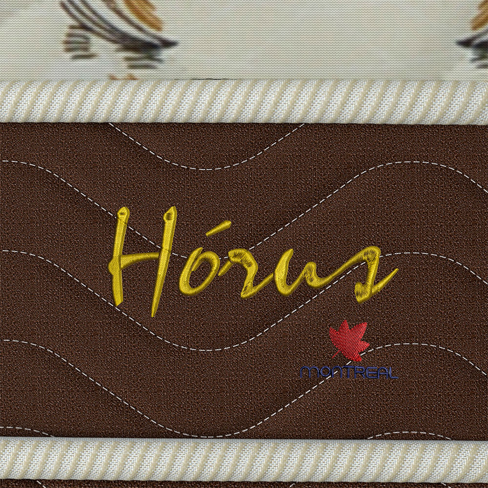 Cama Box Casal com Colchão Hórus (63x138x188) Bege e Marrom
