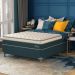 Cama Box Casal com Colchão Safira (63x138x188) Azul e Branco
