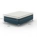 Cama Box Casal com Colchão Safira (63x138x188) Azul e Branco